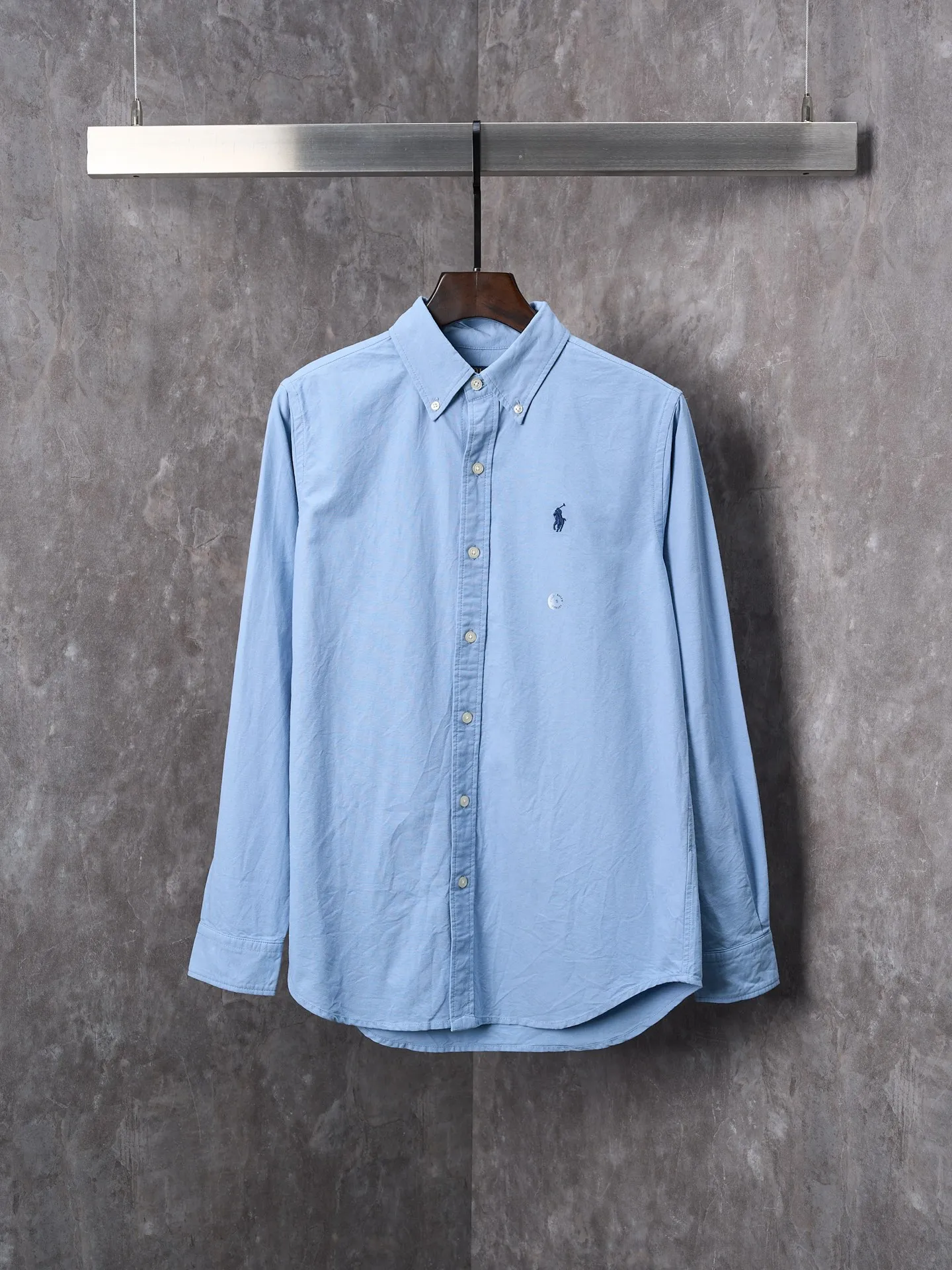 P340 Actual hanging auction】Ralph Lauren/Ralph Lauren couples must-have solid color pony embroidered cotton long-sleeved shirt [Ready stock] XS S M L XL